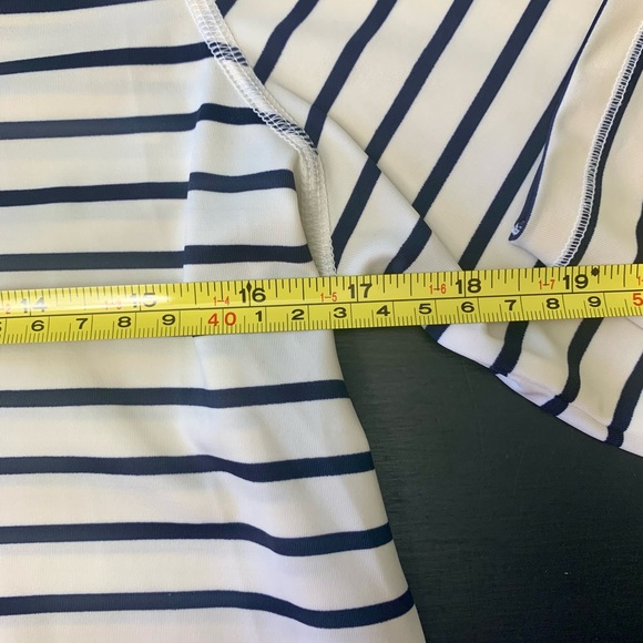 L.L. Bean UPF 50+ Sun and Swim Shirt - White/Navy Stripe - Picture 4 of 6